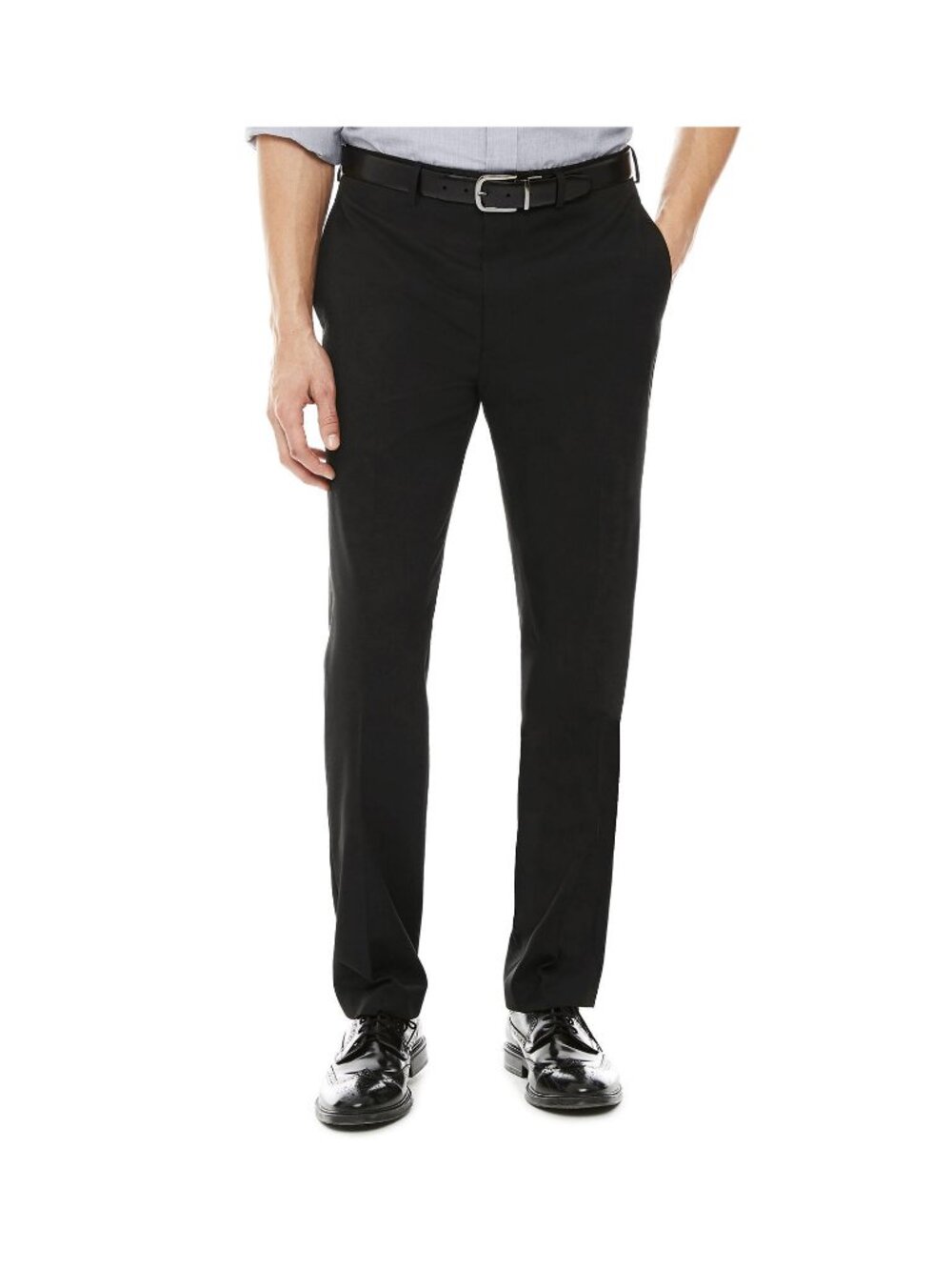 Collection by Michael Strahan Classic Fit Flat Front Twill Dress Pants in Black
